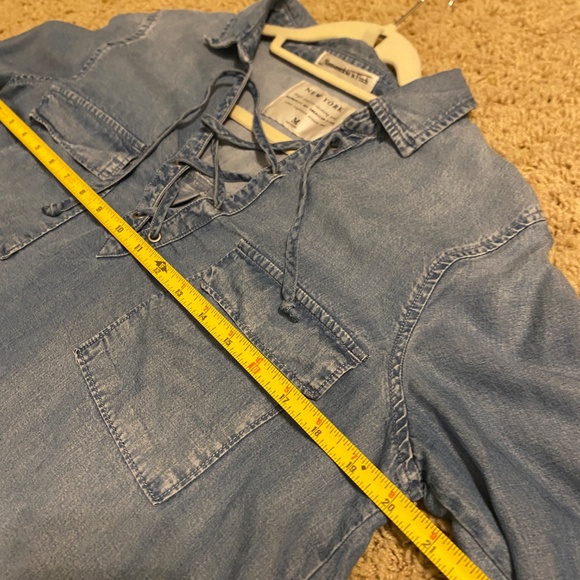 Abercombie & Fitch Denim Long Sleeve Shirt Womens Medium - Picture 14 of 16